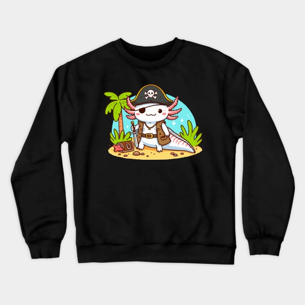 lavender axolotl pirate Crewneck Sweatshirt by fikriamrullah